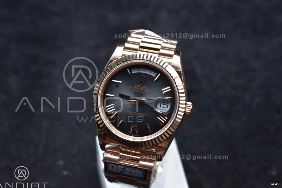 Steel Best V4 904L on Edition Bracelet Dial Ombre QF A2836 Slate (Gain Weight) President RG DayDate 40 0306